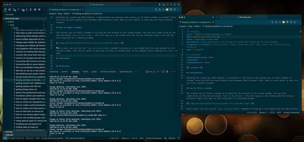 Previous release experience screenshot