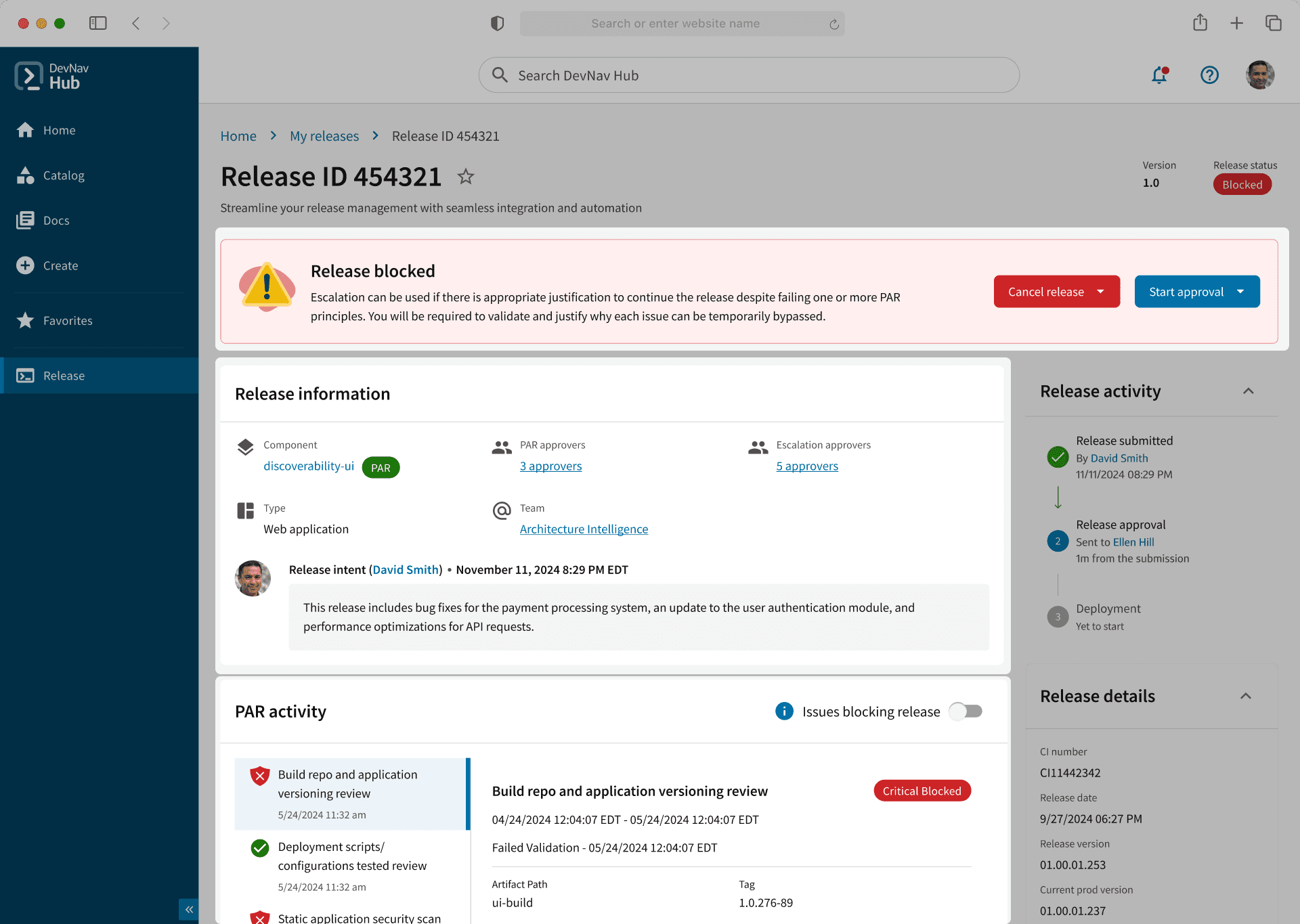 Final design with contextual alerts and PAR activity