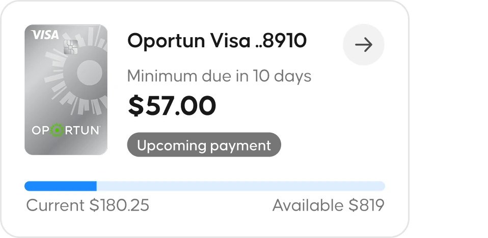 Status card in the upcoming payment state