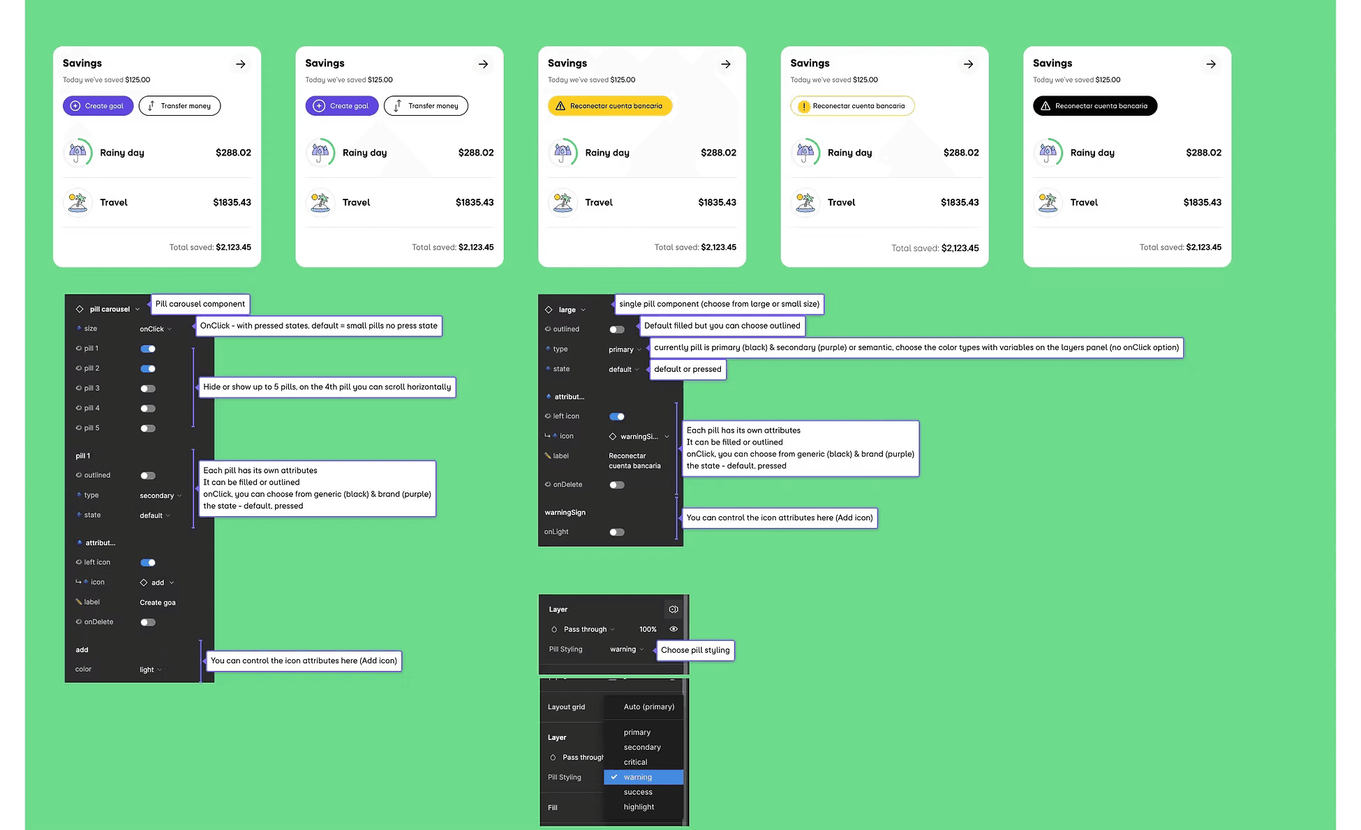 Final widget designs in context